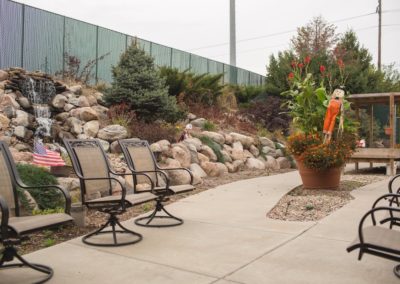 Backyard Patio: Independence House at Northview: Assisted Living Lincoln NE